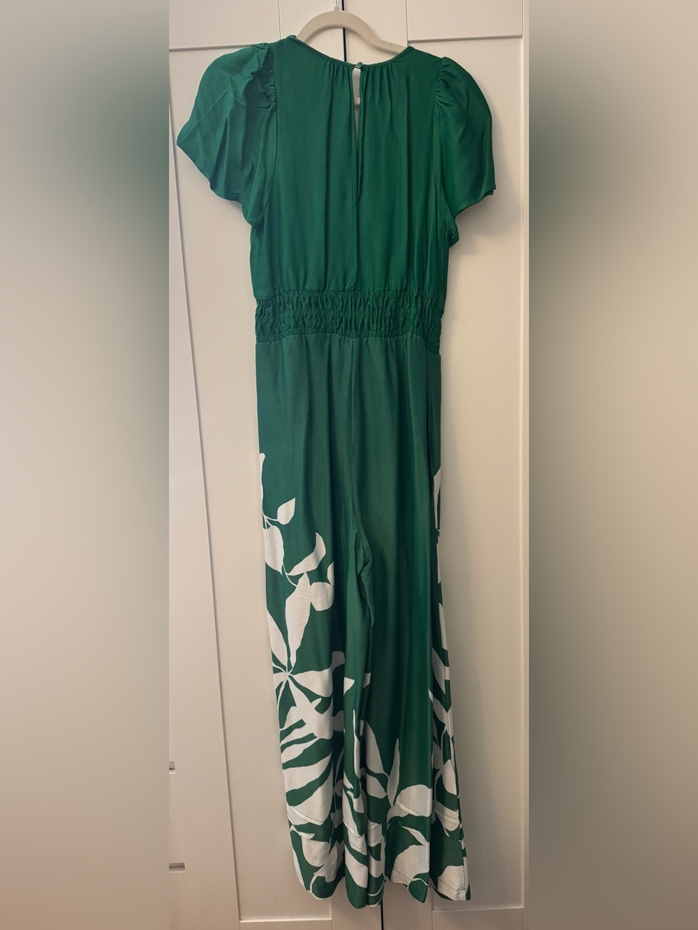 Anthropologie Somerset Green Wide-Leg Floral-Accent Jumpsuit - Picture 5 of 5